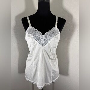 Vintage white lace, Cami Sears Roebuck size 14/36 bust